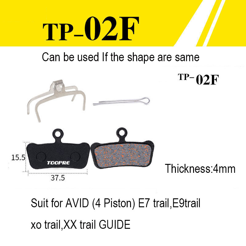 TOOPRE Mountain Bicycle Bike Disc Brake Pads Copper Fiber Semi Metal for Shimano M446 355 395 BB5 SRAM AVID HAYES Magura ZOOM: Blue