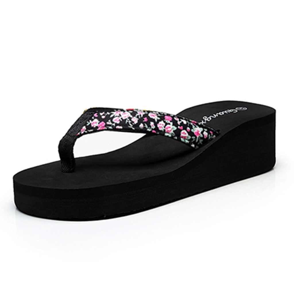 Vhome – chaussures d'été à fleurs pour femmes, pantoufles de Style bohémien, sandales de plage, sandales d'hiver # A30