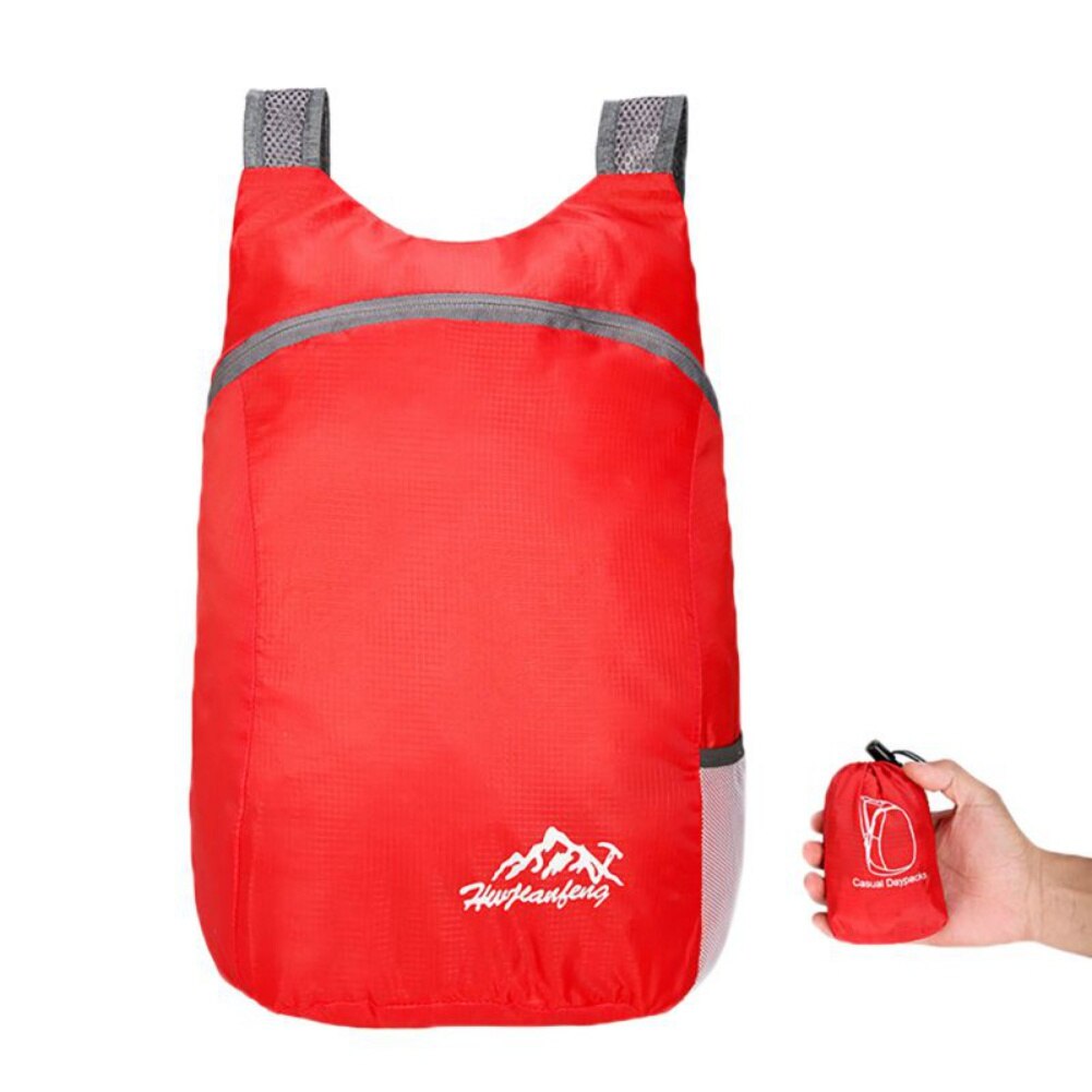 Anti-Theft Travel Backpack Splashproof Skin Bag Big Folding Bag Lightweight Duffel Bag: Red Color