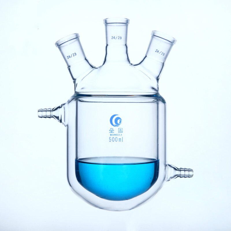 1pc/ 50 100 150 250 500 1000ml Double-layer Reactor Glass Jacketed Reaction Flask