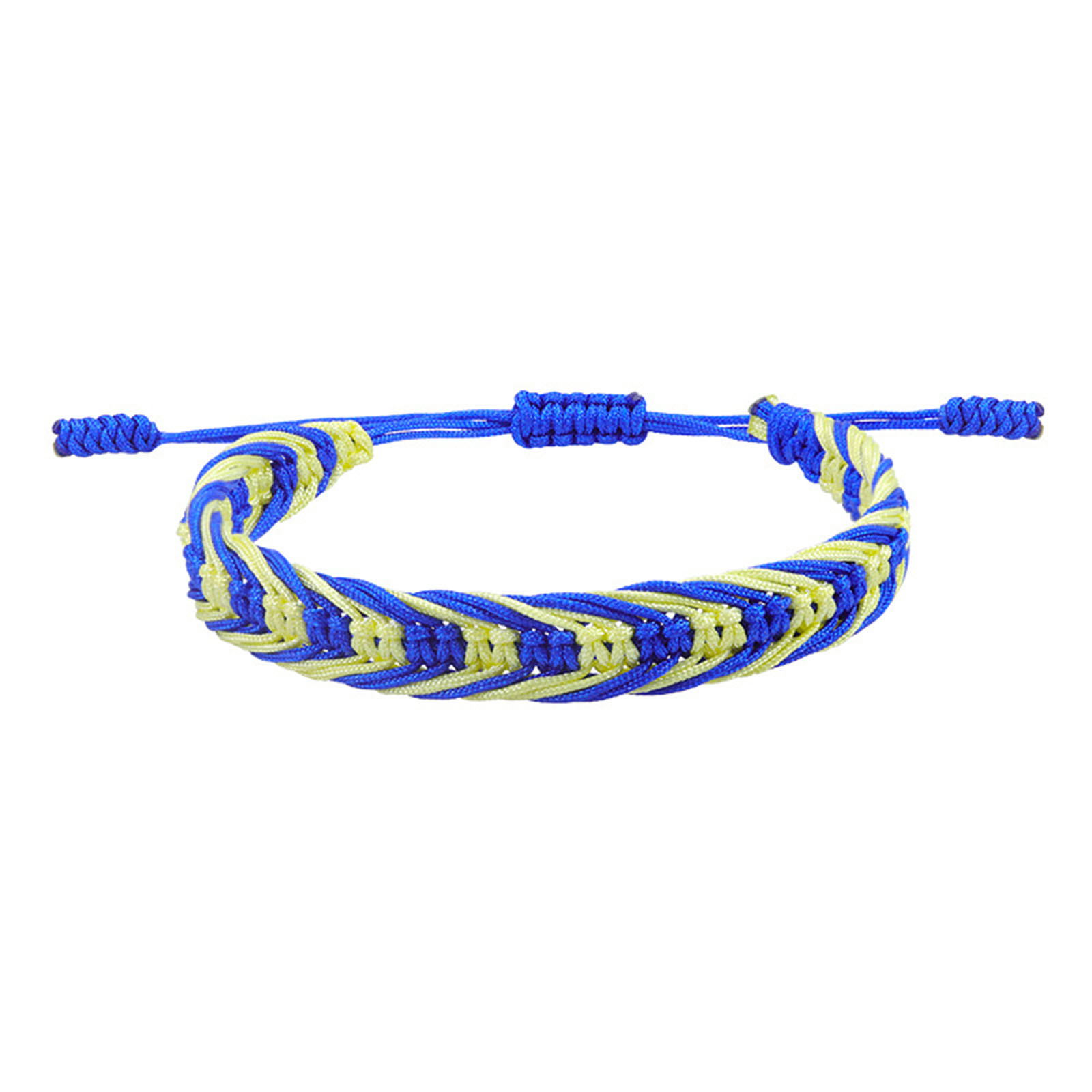 Pulseras de amistad trenzadas con hilo ondulado bohemio de poliéster, tejido étnico Multicolor texturizado ajustable de 15cm-27cm de largo, 1 ud.: VERMEIL