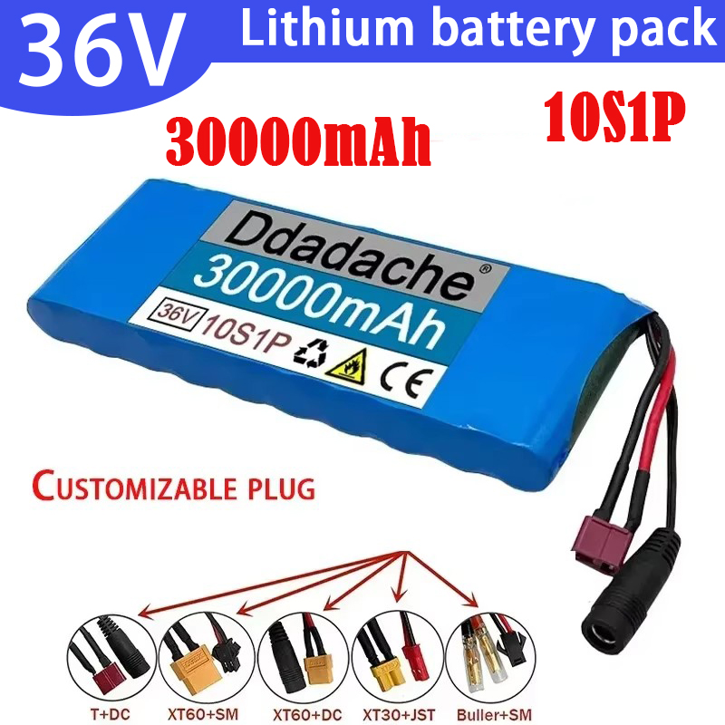36V battery 100% genuine 36V 30000mAh 10S1P 18650 lithium-ion rechargeable battery pack 20A with BMS scooter and bicycle