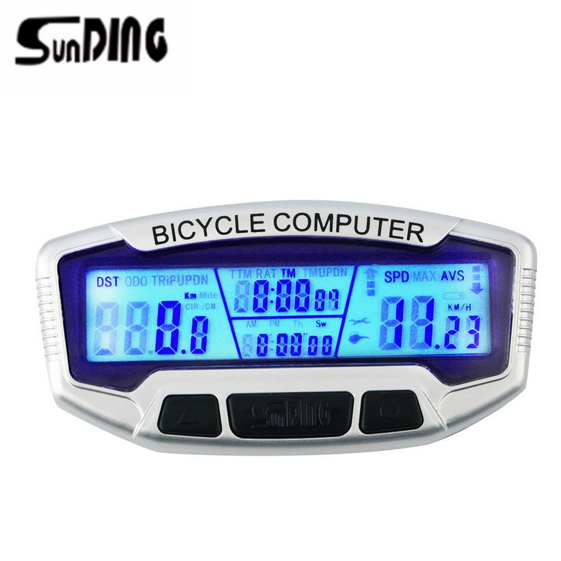 SunDing 558-A Wired Bike Computer With Backlight Luminous Waterproof Bicycle Odometer Speedometer Cycling Stopwatch Velometer