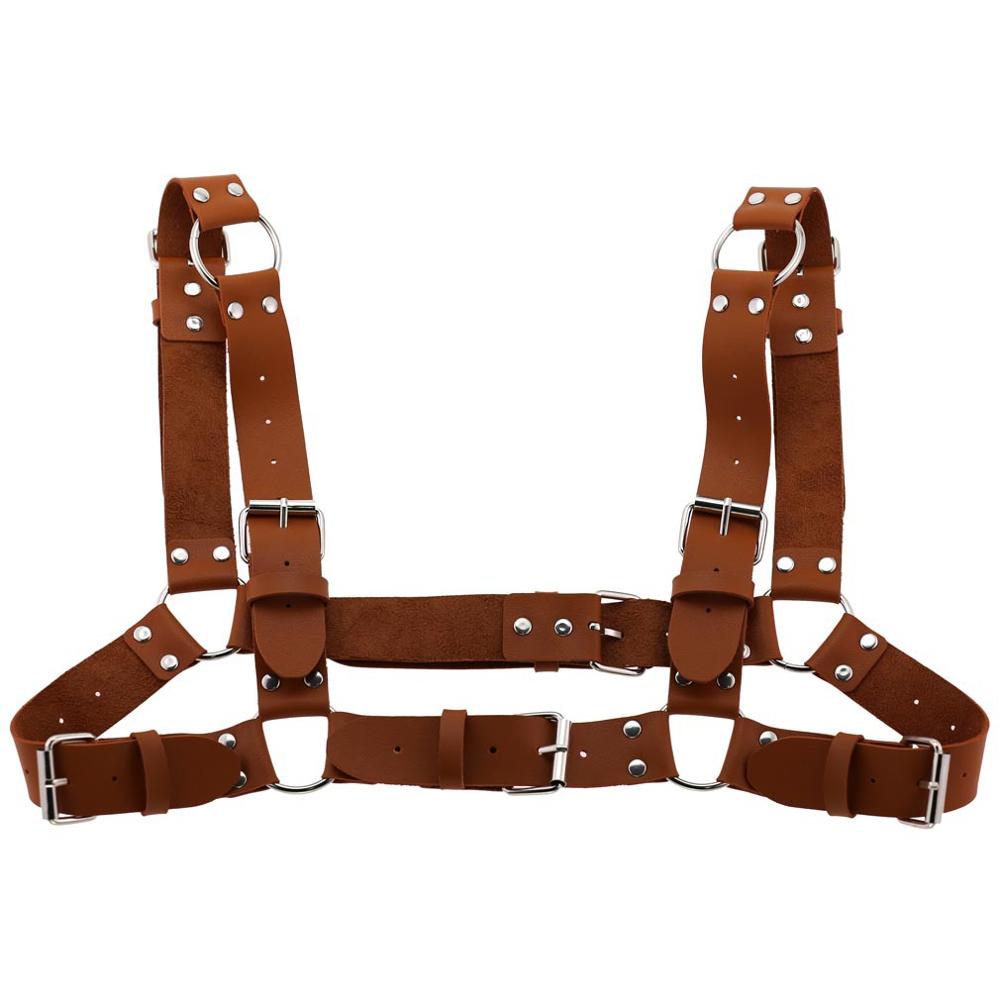 KMVEXO Degli Uomini Delle Donne Sexy Punk Chest Harness Regolabile Gabbia Catena Corpo In Metallo DELL'UNITÀ di elaborazione di Cuoio Del Choker Dichiarazione Della Collana Del Partito Clubwear