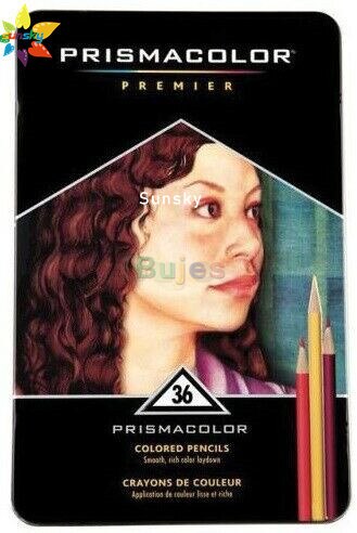 Originele 24 48 72 132 150 Prismacolor Premier Zachte Kleurpotlood Prismacolor Sanford Schets Potlood Met 10 Art Gereedschap Tin doos: 36 color