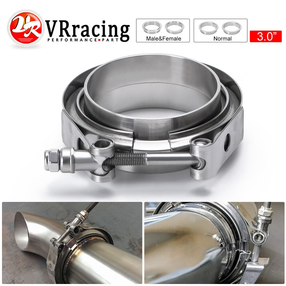 3 &quot;Sus 304 Staal Roestvrij Uitlaat V Band Klem Flens Kit Quick Release Clamp Mannelijke Vrouwelijke Flens Platte Flens auto Accessoires