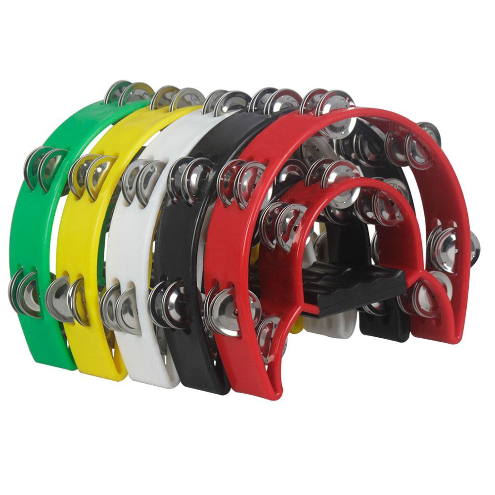 Musicale Tamburello Campanella con Doppia Fila di Metallo jingle Percussione Tamburo Regalo Del Partito Strumenti A Percussione