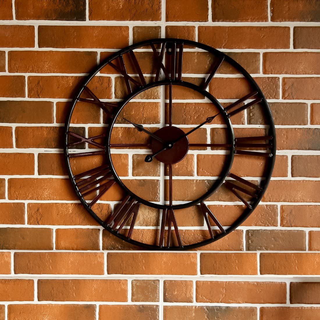Large 47CM Classic Vintage look Cast Iron Wrought Garden Wall Mounted Clock