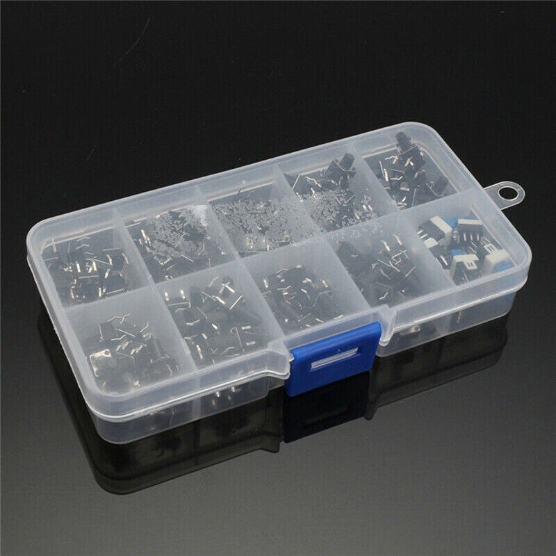 180 pces 10 valores tátil botão interruptor mini momentâneo tact sortidas kits