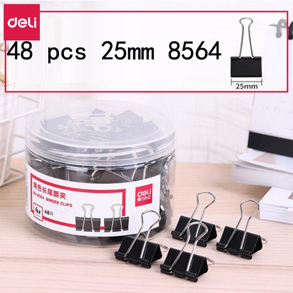Deli Bindmiddelenklemmen Kantoorbenodigdheden Kleurrijke Metalen Bill Clip Kleine Zwaluwstaart Clip Opslag Multi-Standaard Diy Test Papier Ijzer clip: Black 19mm 40pcs