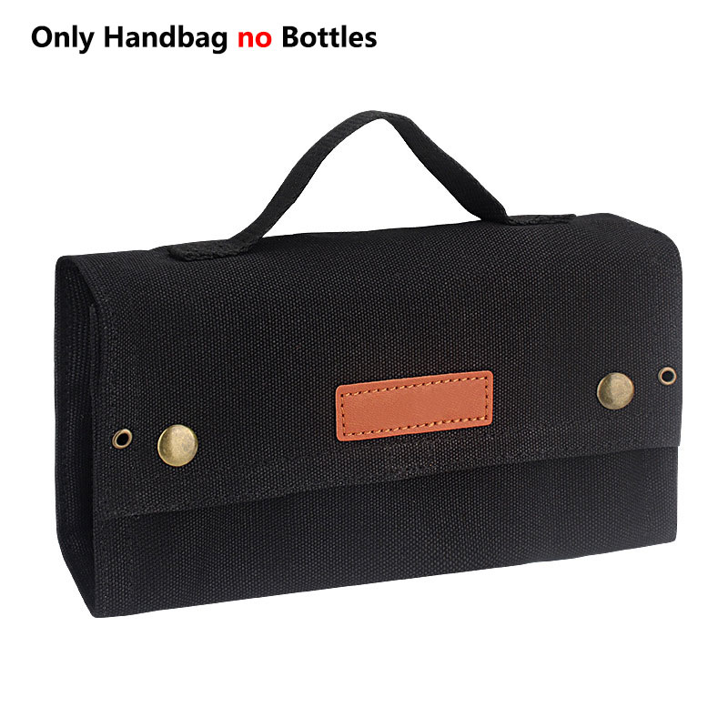 Outdoor Camping Spice Bottle Storage Bags Canvas Foldable Portable BBQ Picnic Seasoning Bottles Handbag Cruet Organizer Holder: Red