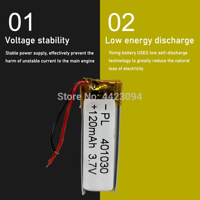 3.7V 120mAh 401030 litowo-polimerowy akumulator litowo-jonowy do MP3 MP4 MP5 GPS tablet DVD kamera Bluetooth Lipo cell