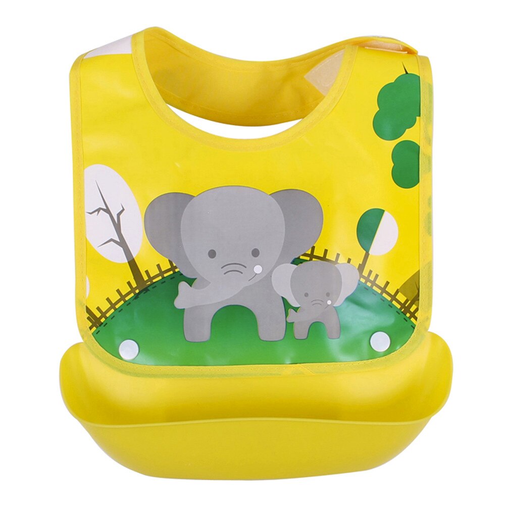Bébé détachable enfants garçons filles imperméable à l'eau alimentation tablier salive serviette bavoir Smock: O