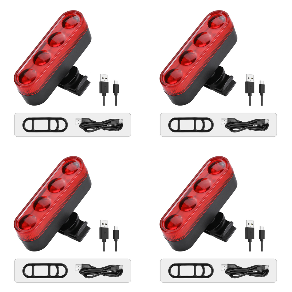 LED Sicherheit Warnung Rücklicht USB Aufladbare Radfahren Rücklicht Wasserdichte Fahrrad Hinten Nachtlicht für Nacht Laufen: Burgunderrot