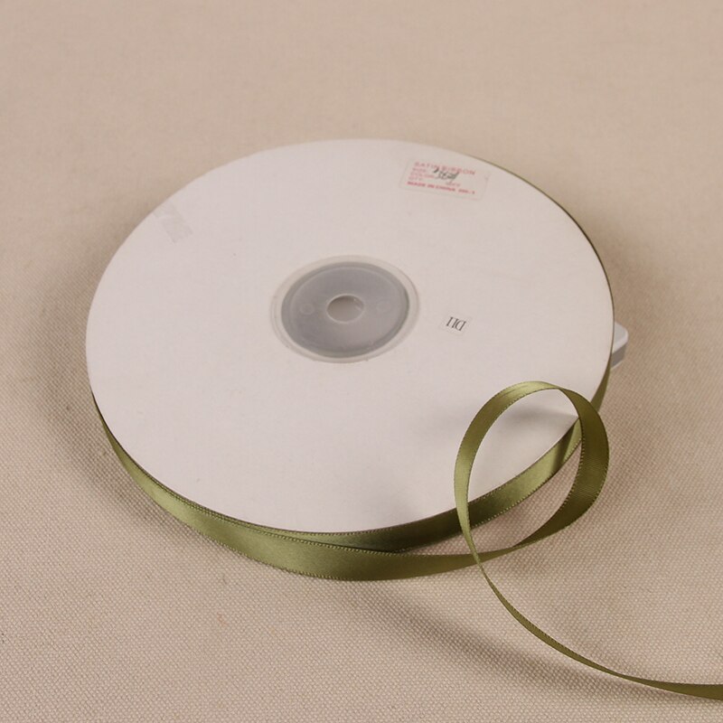 Cinta de satén verde oliva para decoración, lazo artesanal de 6mm-50mm, decoración de de boda, suministros de álbum de recortes para envolver , (91 metros): 12mm Olive green