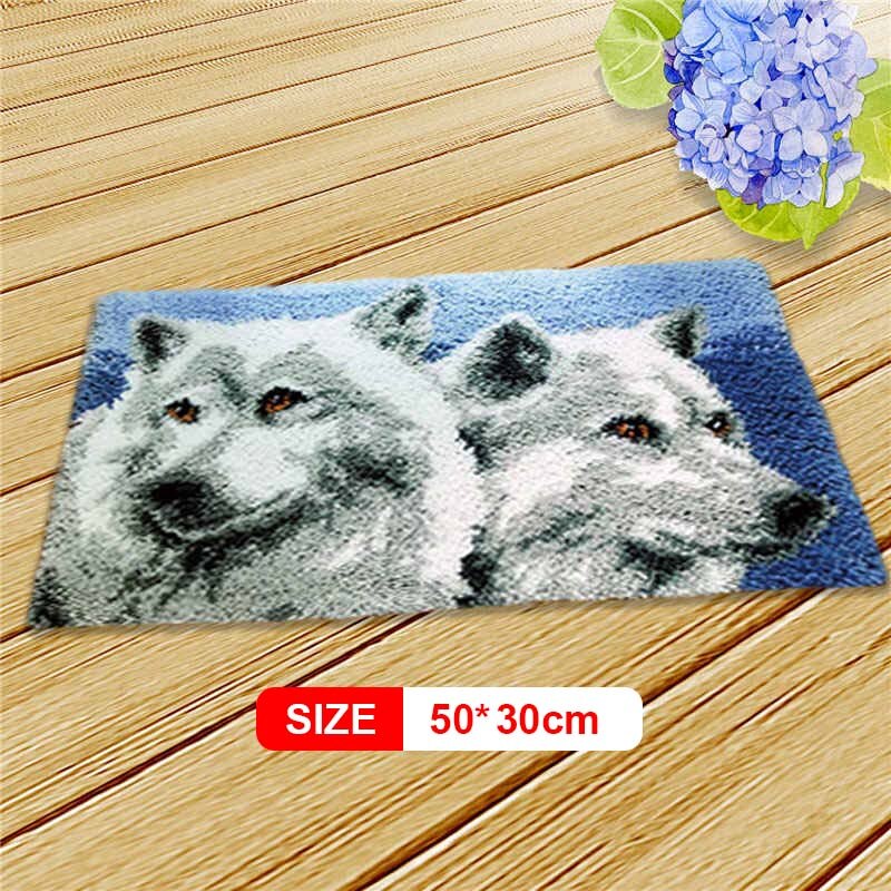 Animal Series Latch Hook Rug Kits Dogs 3D Segment Embroidery Pillow Wool Cross Stitch Carpet Embroidery DIY Latch Hook Pillow: DTX073