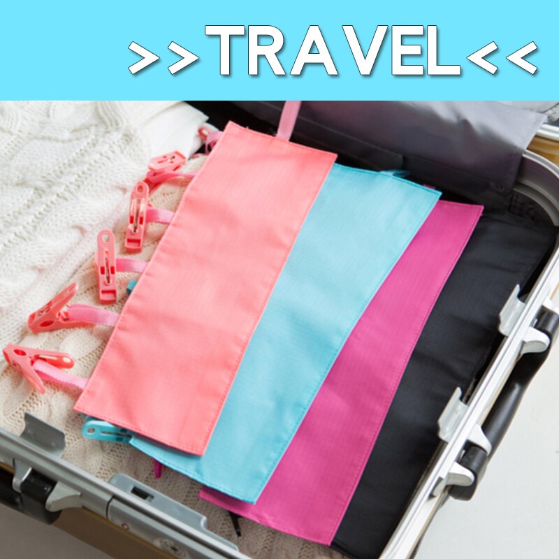 Cabides de tecido criativo portátil Dobrável de viagem toalha de secagem clipes mini Casa de Banho conjunto de roupas lavanderia pasta prendedor de roupa