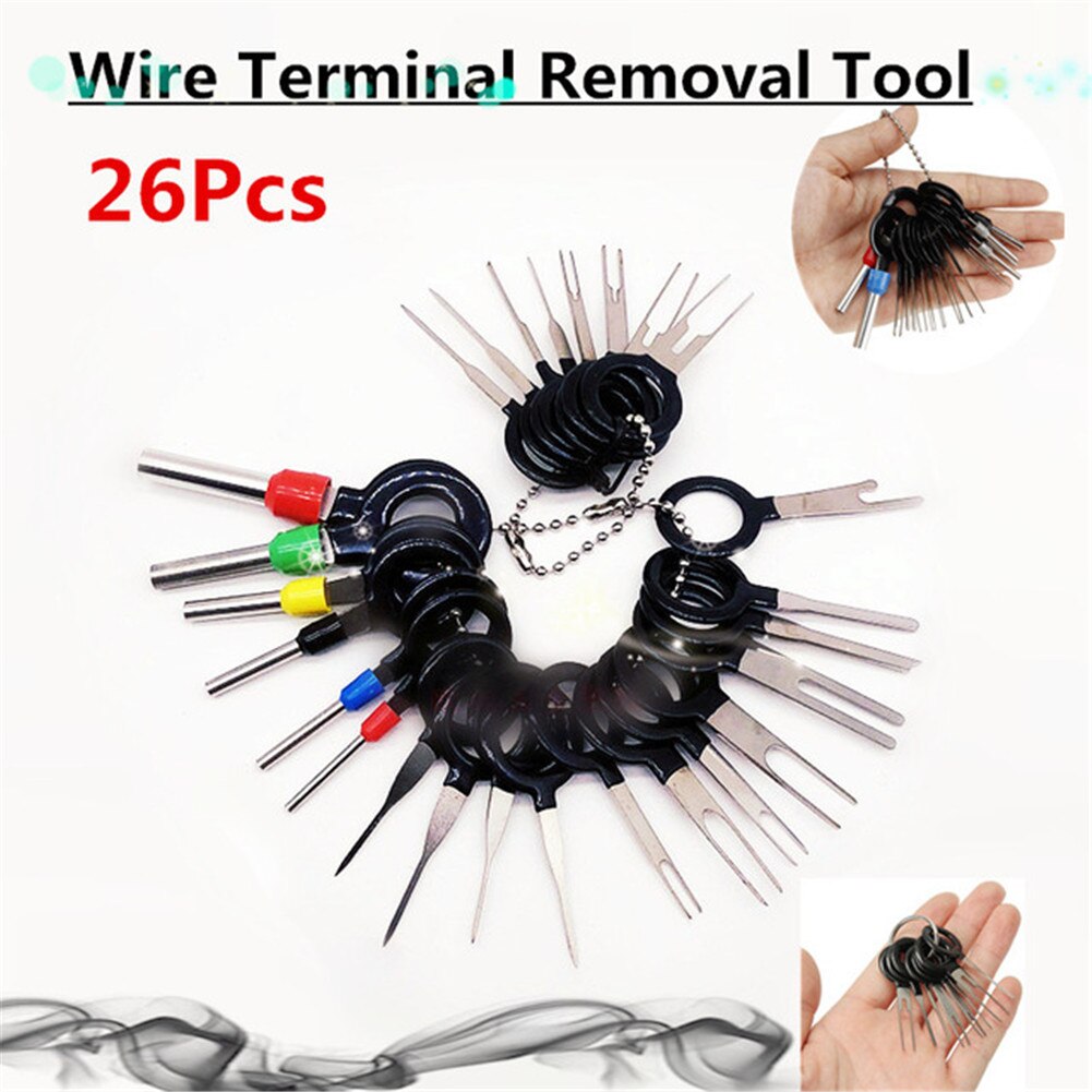 Wire Terminal Removal Tool Stainless Steel Harness Connection Picking Tool Electrical Wiring Crimp Connector Pin Extractor Kit