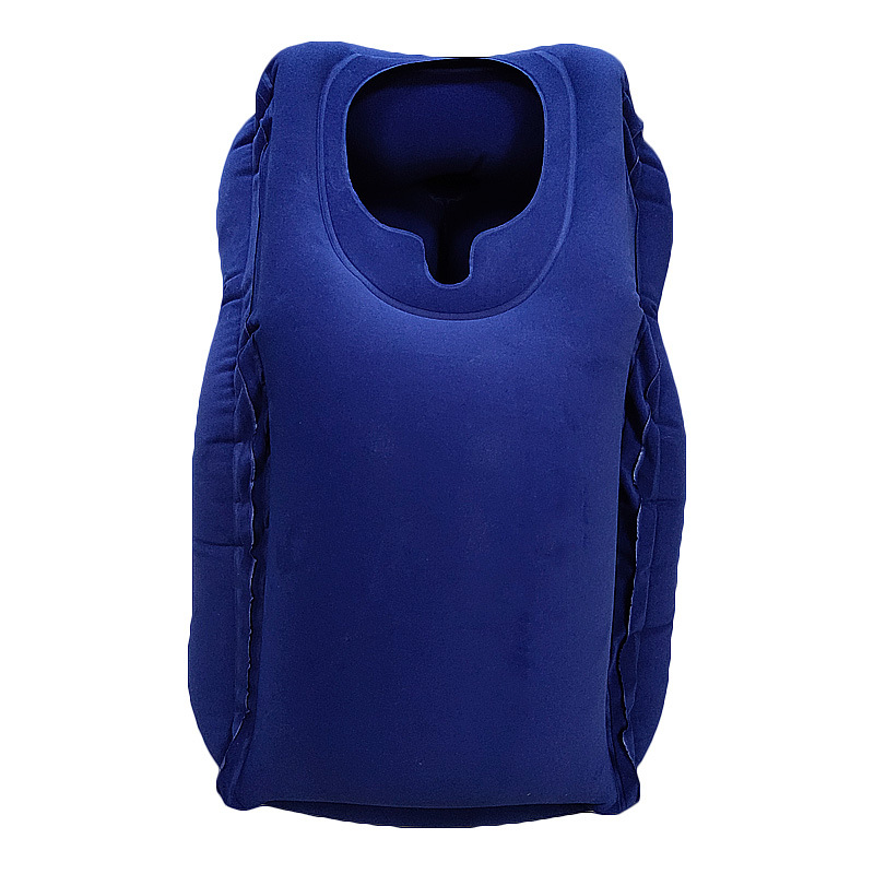Inflatable Travel Pillow Portable Head Neck Rest Flight Pillow for Airplane Car Bus Trains Office Nap Camping Body Back Support: Blue