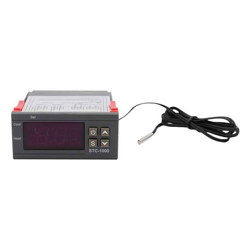 Controlador de temperatura Digital STC-1000, termostato y calentador con Sensor NTC de 110-220V/CA/w, Control de enfriador, Cervecería eléctrica