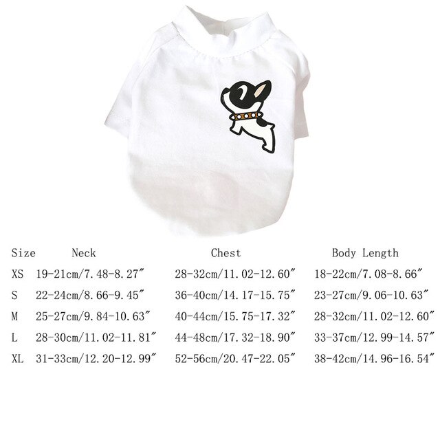 Cartoon Franse bulldog Hond Kat Shirt Leuke Yorkshire Terrier T-shirt Vest Goedkope Kleine Hond Kleding Puppy Kleding