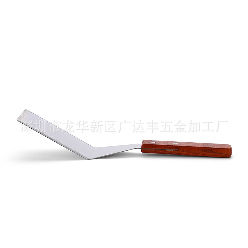Pala de cocina de acero inoxidable para cocina con asa de madera, placa de hierro asar steak pala cocina hogar pala