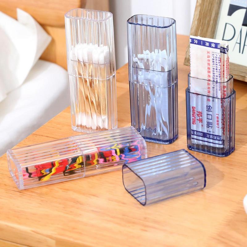 Wattestäbchen Glas Wattestäbchen Halfter Wattestäbchen Spender mit Deckel Kunststoff Ohr Stock Tupfer Halfter Badezimmer Vorratsgläser
