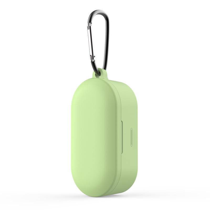 Caso do fone de ouvido de bluetooth apropriado para qcy t1s/qs2 conjunto de fone de ouvido de bluetooth capa protetora de silicone com gancho: Green with hook