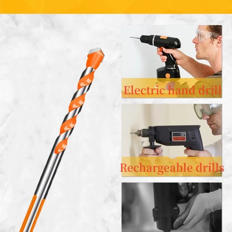 6PCS Multifunctional Triangle Drill Bit Diamond Drill Set Ceramic Tile Concrete Brick Wood Glass Punching Hole Saw Metal Dril