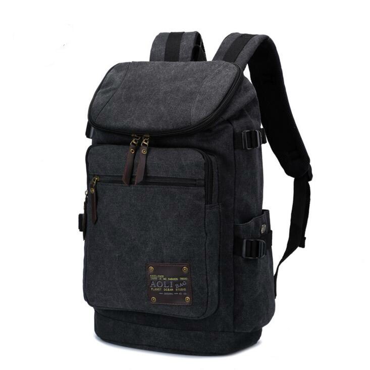 Tasche wieder 022217 neue heiße mann leinwand Rucksack schüler schultasche: Schwarz