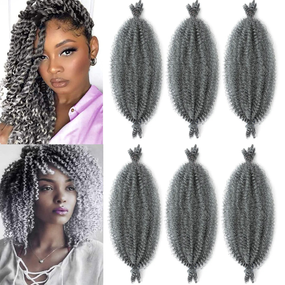 1/3/6 paquetes de cabello trenzado Afro elástico preseparado de 12 pulgadas pelo trenzado sintético Marley Twist para mujeres negras: #12 / 6 unids/lote