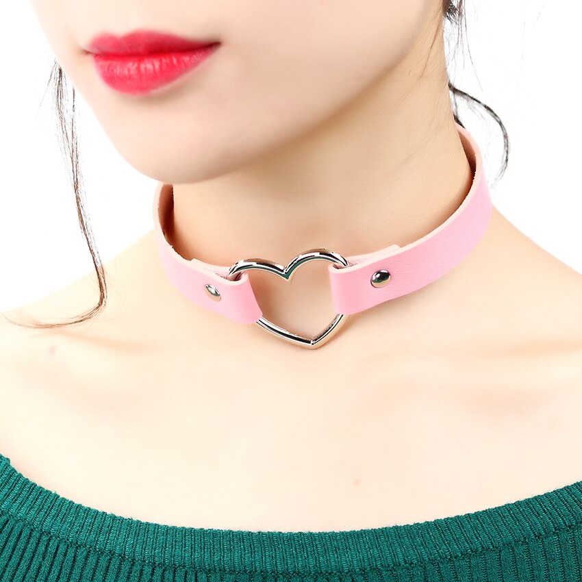 Gargantilla de piel sintética con tachuelas para mujer, Collar con remaches, hebilla, , joyería