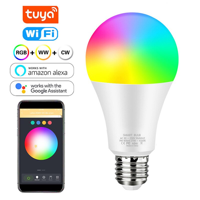 Smart Blub Wireless WiFi Bluetooth 4.0 RGB Lamp 12W LED Magic RGBW RGBWW Home Light Bulb E27 B22 Color Change by App IOS/Android