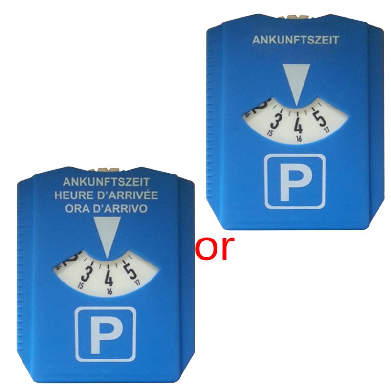 Car Parking Disc Timer Clock Time Display Blue Plastic Parking Time Tools Portable Car Parking Timer Clock