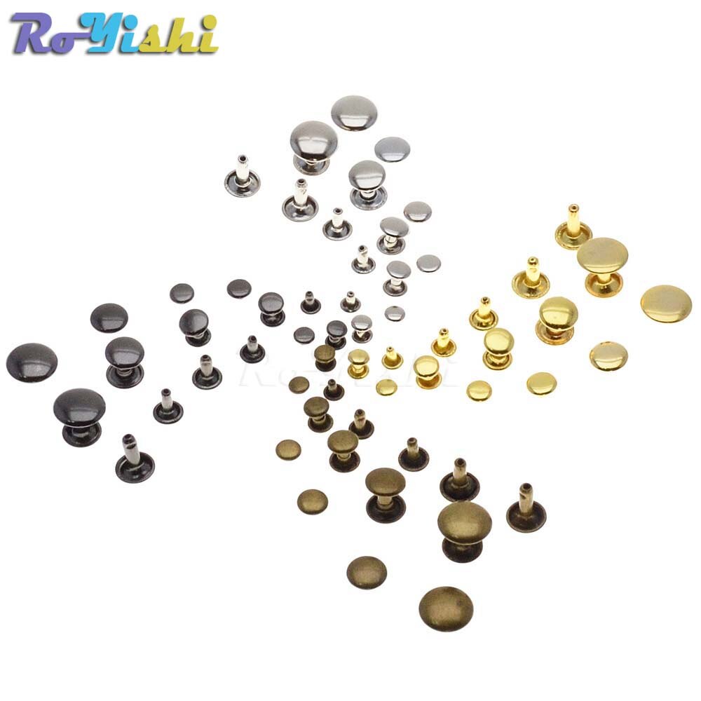 500pcs/set Metal Double Cap Rivets Stud Rapid Rivets Collision Nail Metal Spike Leather Craft Repair 4 Colors