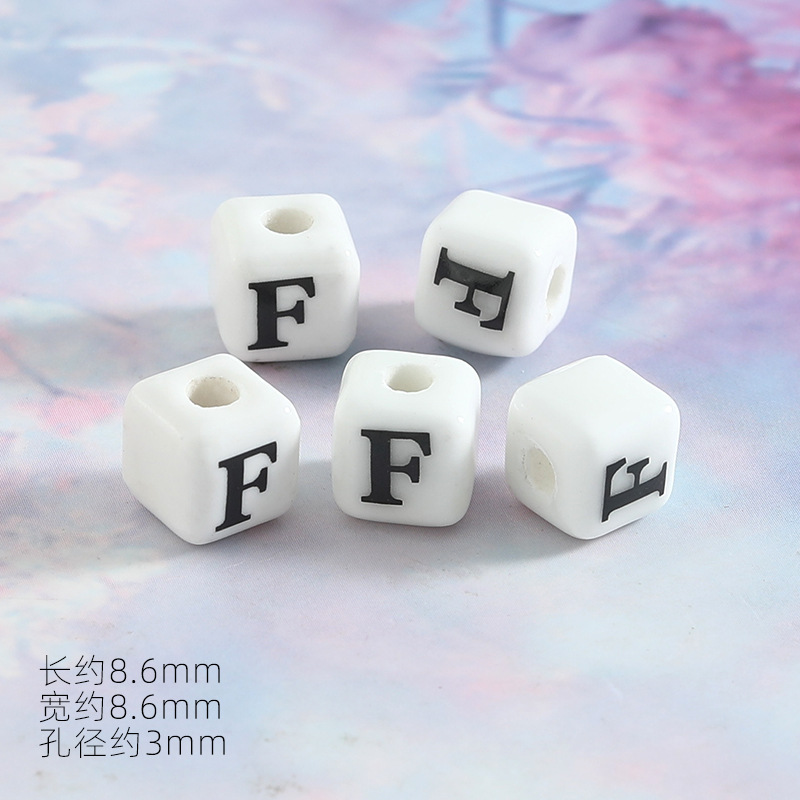 8mm Keramik Buchstabenperlen Diy Schmuck Armbänder Handgefertigtes Accessoire 5/10 Stück: Himmel Blau / 2MM