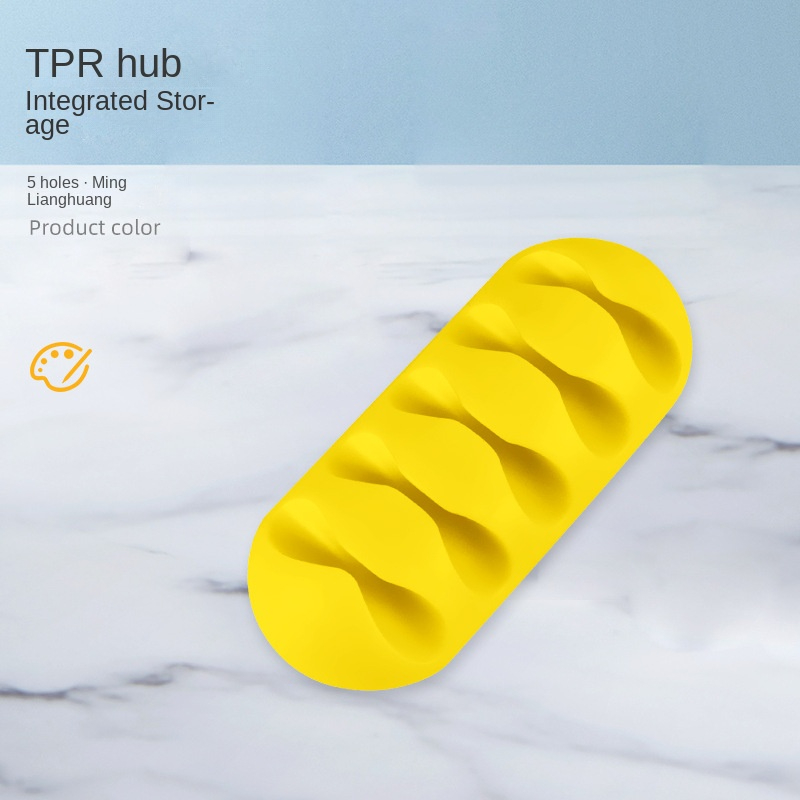 Kabelklemmer ledningsorganisatorer holder klæbende silikone skrivebordsopruller kabelholder skrivebord ledningsbeviklet kontortilbehør: Grå