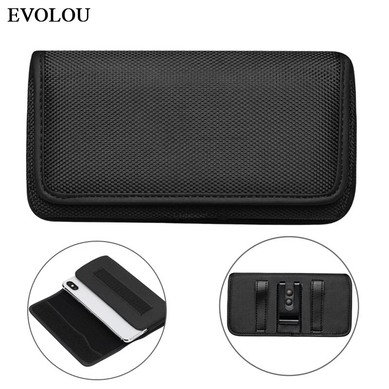 Oxford Tuch Gürtel Clip Holster Pouch für iphone 12 Mini 12 Pro Max 11 XR XS 6S 7 8 plus SE Leder Fall Taille Telefon Tasche