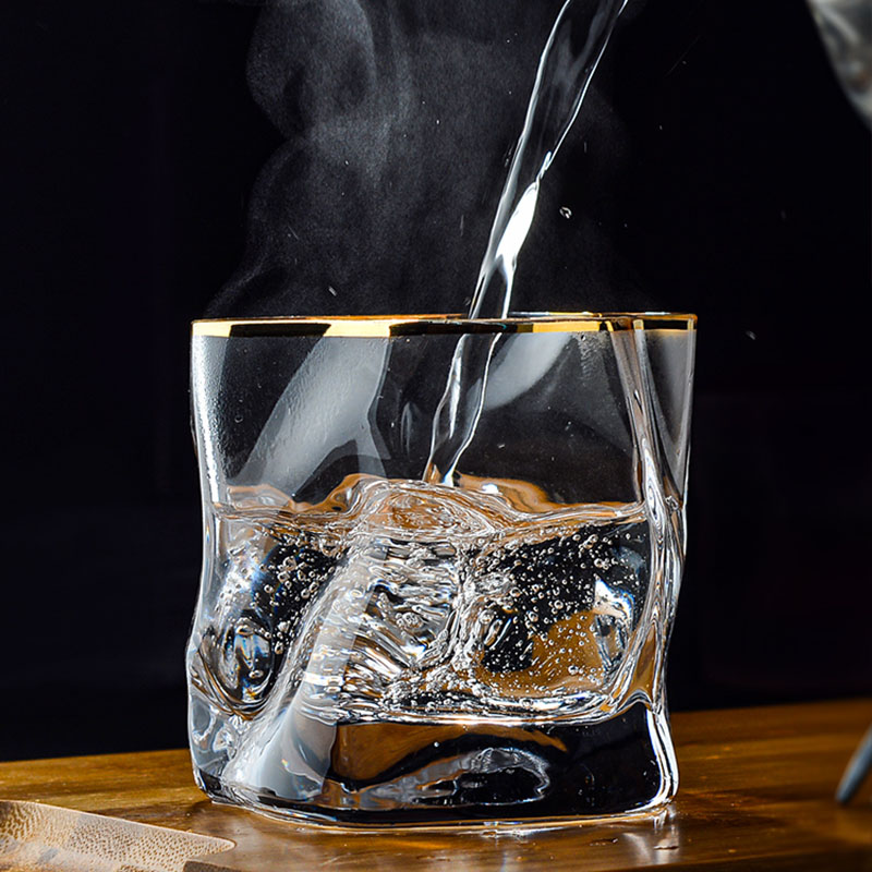 300ml forma Irregular de cristal de roca de arrugas vino cóctel coñac copa de coñac taza XO vaso BARRA DE VIDRIO Rock taza Drinkware