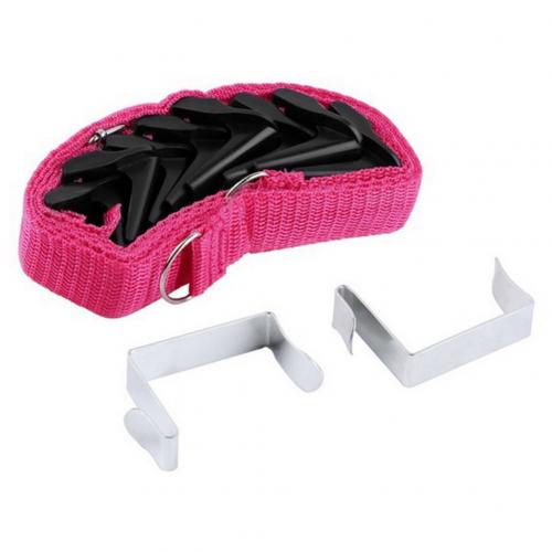 Adjustable Hanging Hook Rack Rope Door Hanger Clothes Bag Hat Storage Rope Hanging Hook Rope: Pink