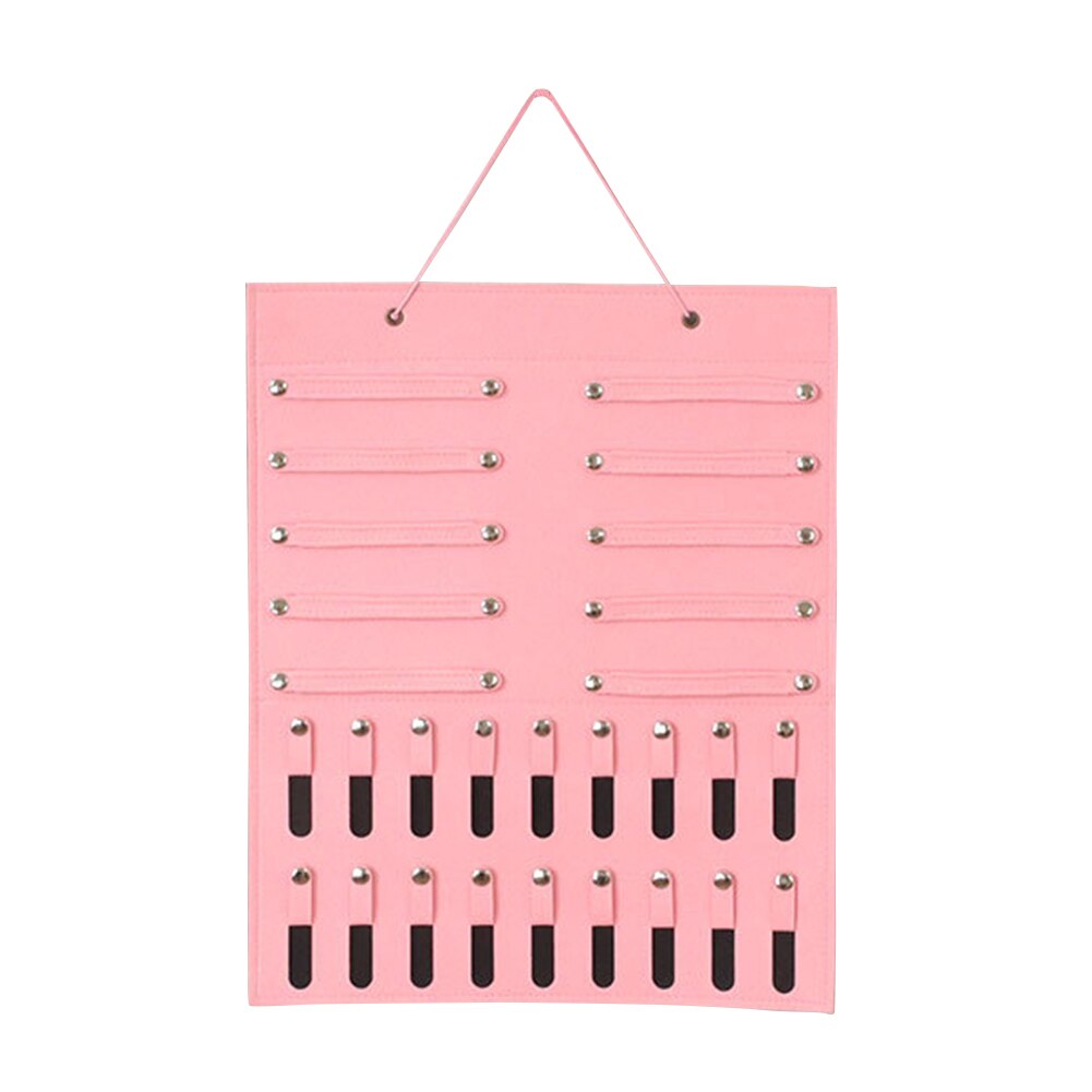 Organizador colgante para niña, soporte de almacenamiento con múltiples ranuras para ahorro de espacio, de gran capacidad para diademas de dormitorio, decoración Simple Vertical para el hogar: Rosa