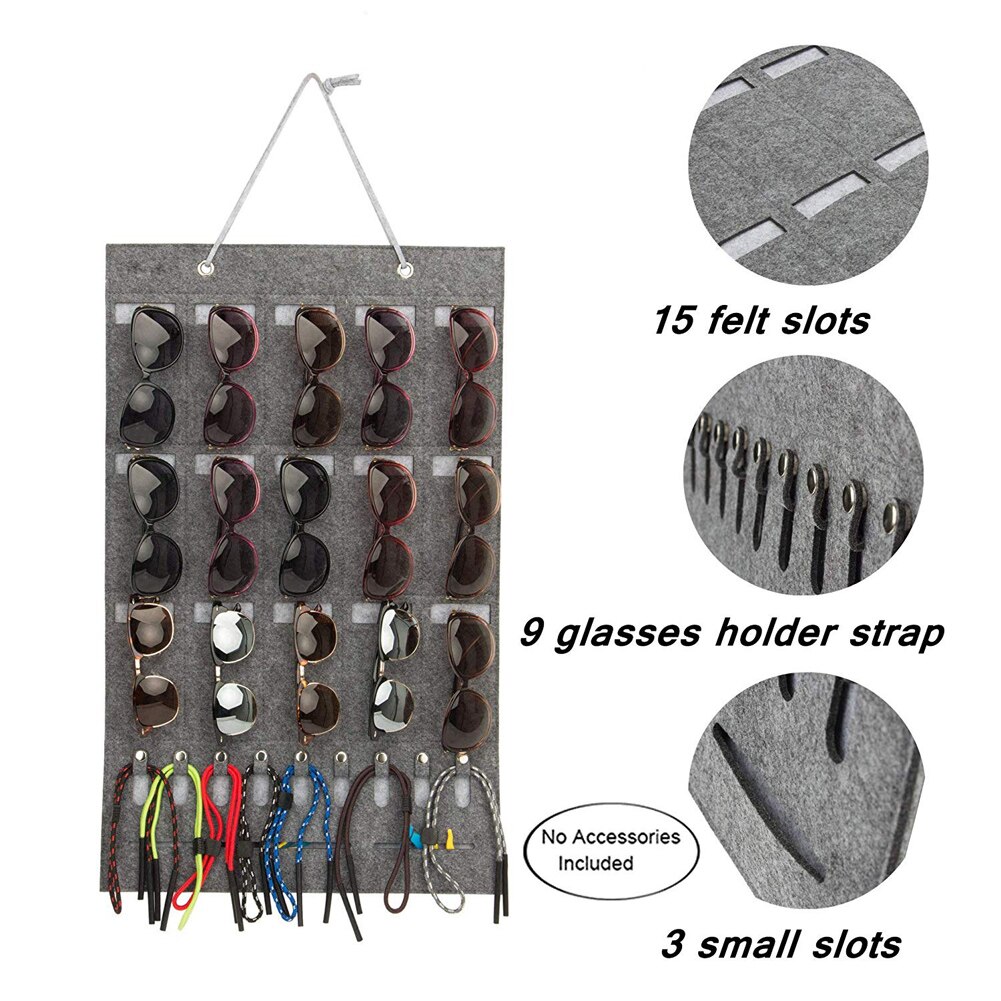 Ca glasögon solglasögon förvaring display organisator för 15 glasögon för väggdörr
