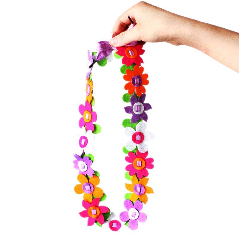 DIY Non-woven Necklace Flower Wreaths Handmade Craft Toys Kids DIY Material Bag Children&#39;s Day