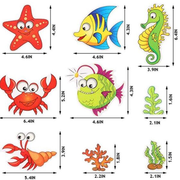 Non Slip Bathtub Stickers Marine Life Bathroom Adhesive for Bath Tub Stairs Shower Room Bath Safety Stickers Bathtubs BDF99