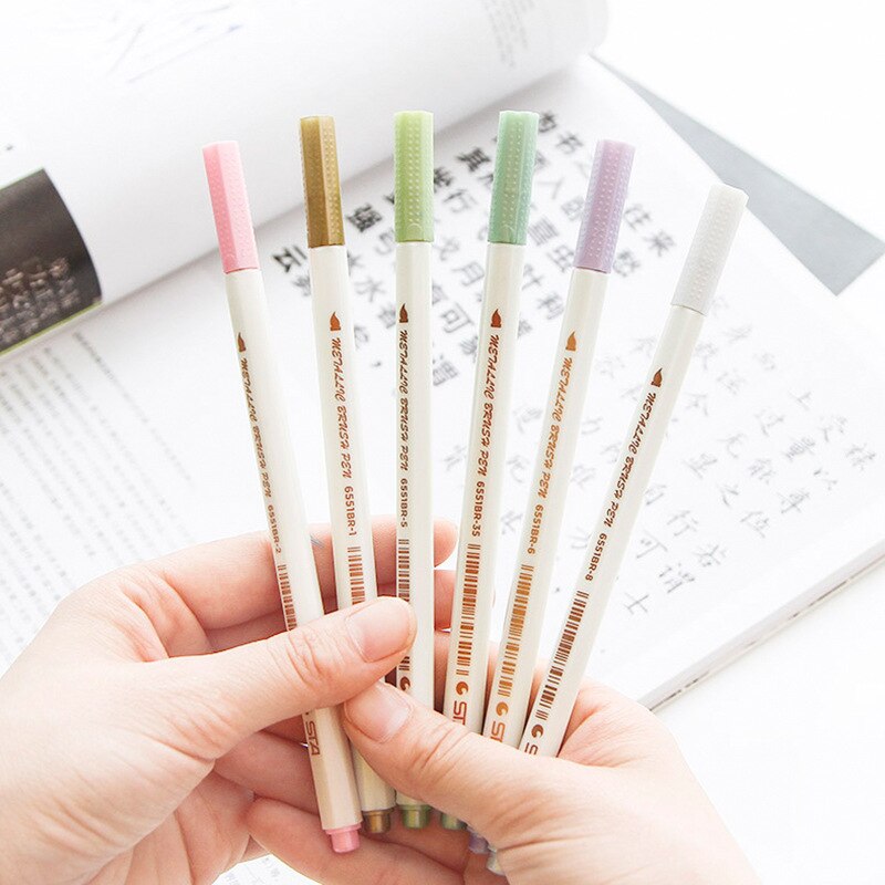 STA – stylo marqueur métallique doré à pointe fine, indélébile, peinture permanente colorée à base d'eau, marqueurs artistiques pour papier noir et verre
