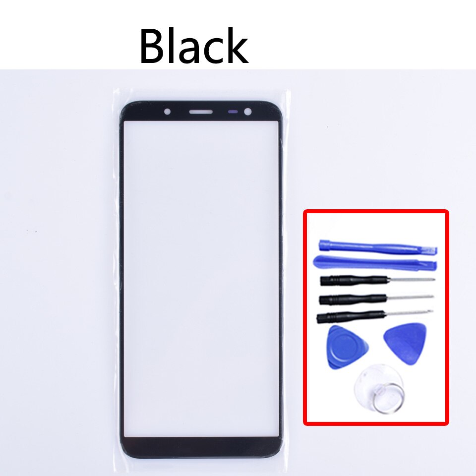 J6 Voor Samsung Galaxy J6 J600 J600F J600G SM-J600F/DS SM-J600G/DS Touchscreen Outer Glas LCD Front touchScreen Lens 5.6&quot;: Black-With tool