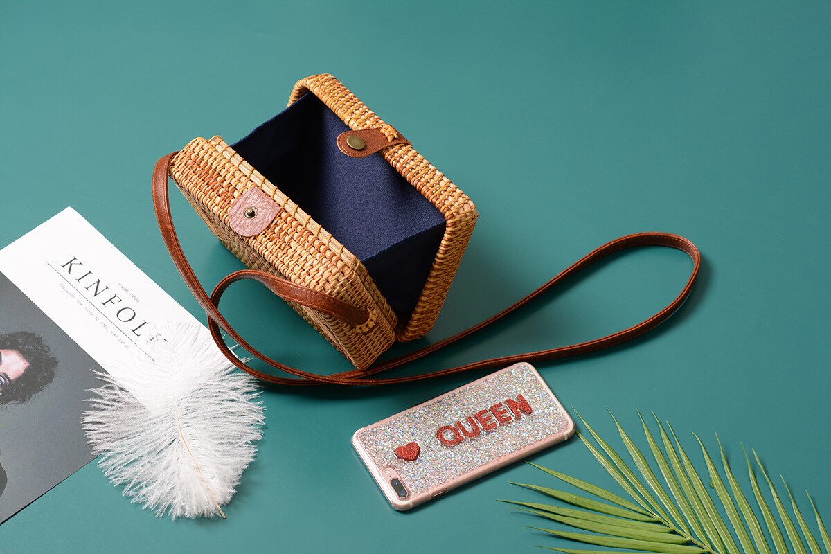 Frauen Handtasche Schulter Taschen Platz Runde Mulit Stil Stroh Tasche Sommer Rattan Tasche Handarbeit Gewebt Strand Kreis Böhmen Handtasche: B348-B