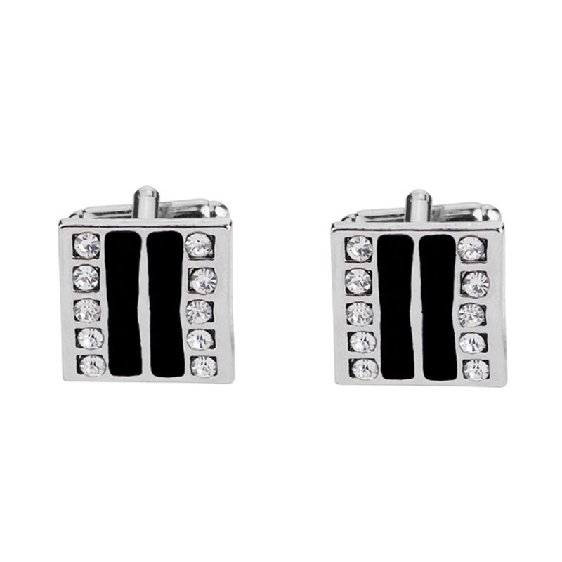 1 paar hoogwaardige Sieraden Unisex Wit Paars Emaille Crystal Manchetknopen Wedding Party Manchetknopen Franse shirt Manchet Knoppen