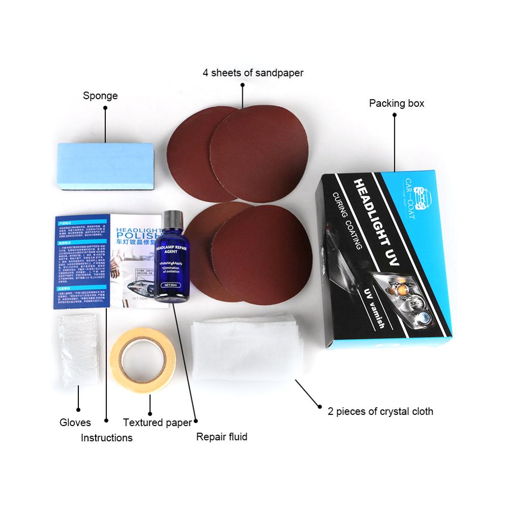 30ml repair kit for automotive headlight repair, solution repair, oxidation coating of rearview mirror, headlight polishing,