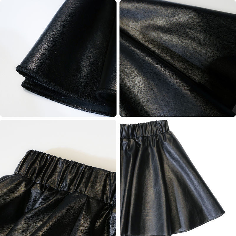 Vestuário das crianças 2019 outono roupas menina metade do corpo saia de couro do bebê saia crianças saia curta pára-quedas saia